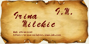 Irina Milekić vizit kartica
